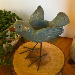 Happy Bird Candle Holder Blue Grey 💙🐦